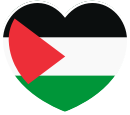 Palestine heart with the Palestinian flag